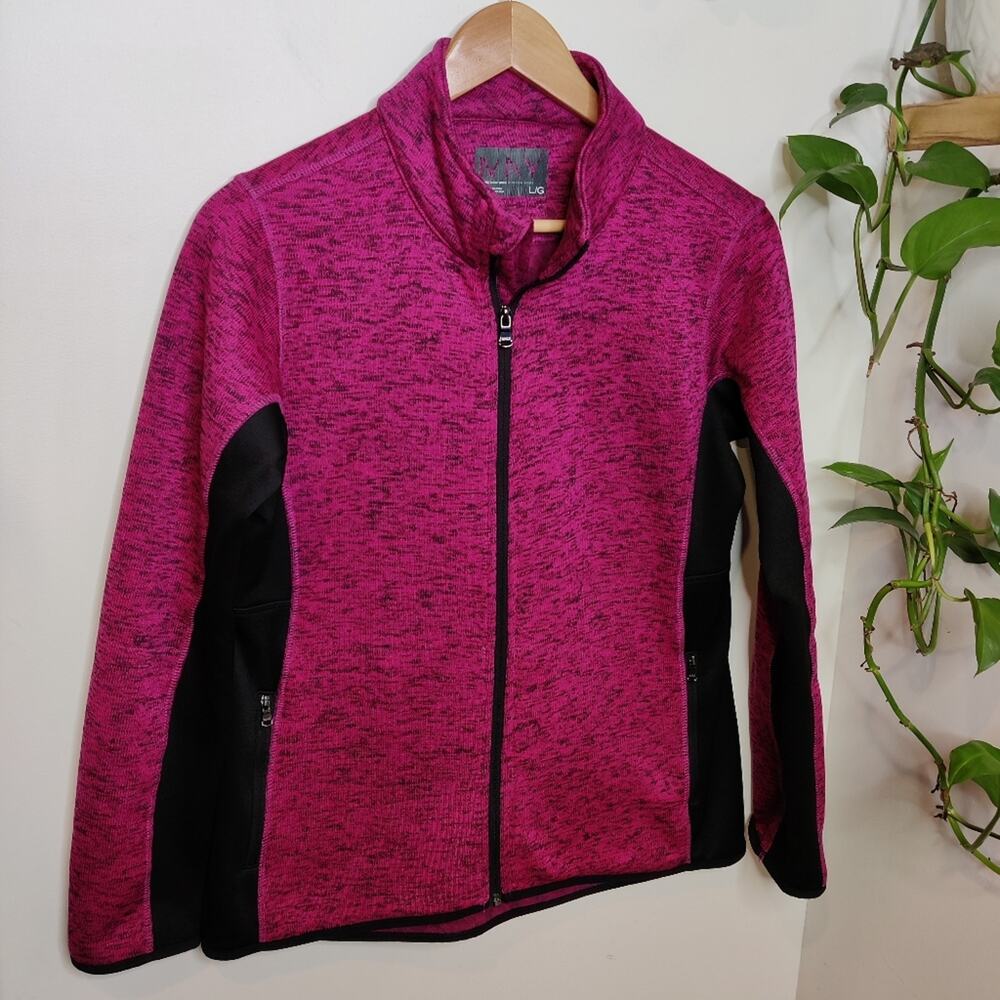 Marc New York By Andrew Marc Pink Long Sleeve Fleece Lined Full Zip Jacket, L